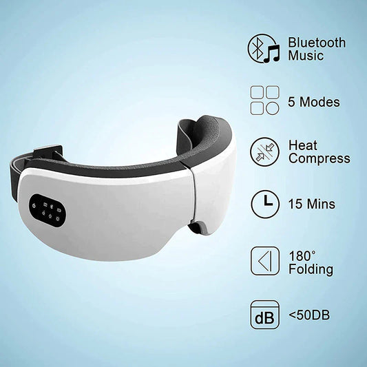 4D Smart Eye Revive Massager – Bluetooth Warmth & Wellness