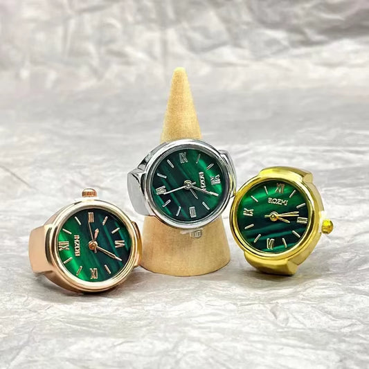 Creative Alloy Shell Ring Watch – Couple’s Timepiece Elegance