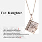 Openable Book Locket Pendant Necklace My Son Daughter Book Necklaces Girl Boy Graduation Jewelry Steel Choker Birthday Gift