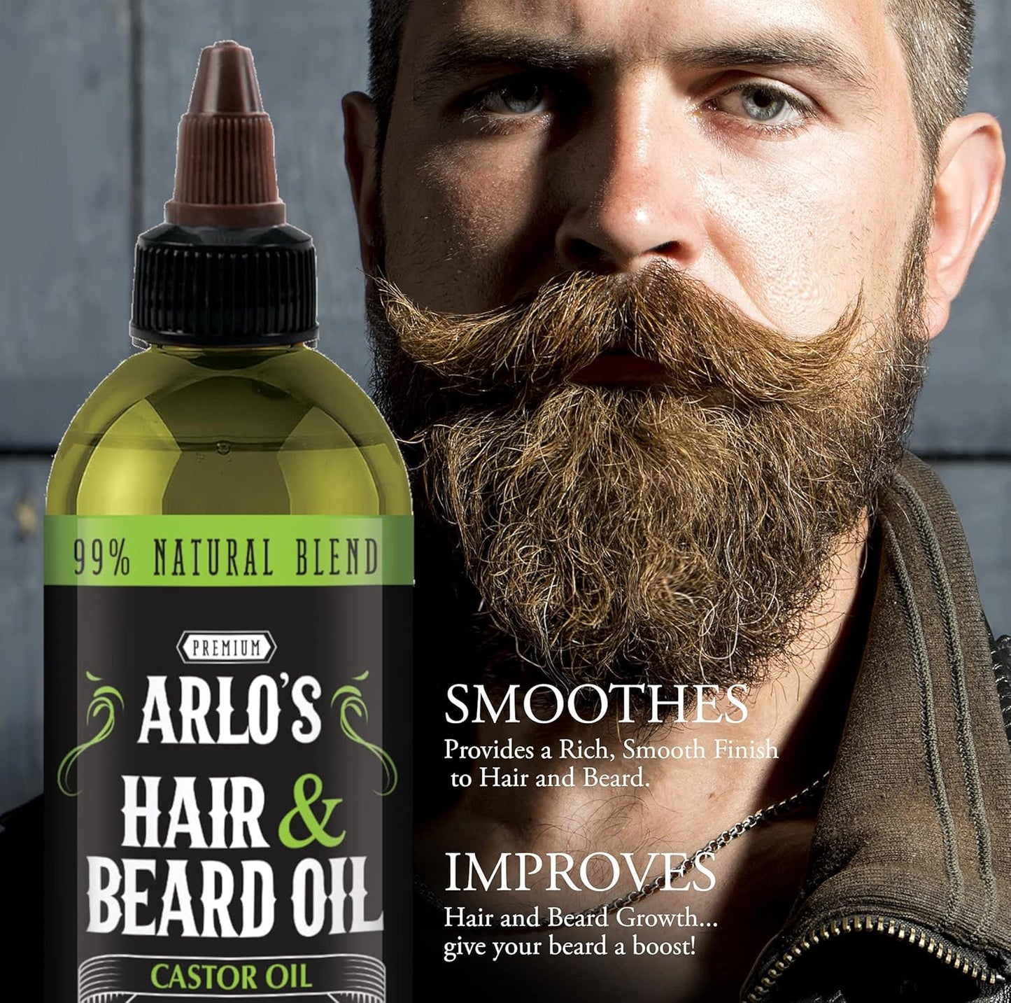 Pro-Growth Hair & Beard Oil – 99% Natural Castor Blend (8 oz)