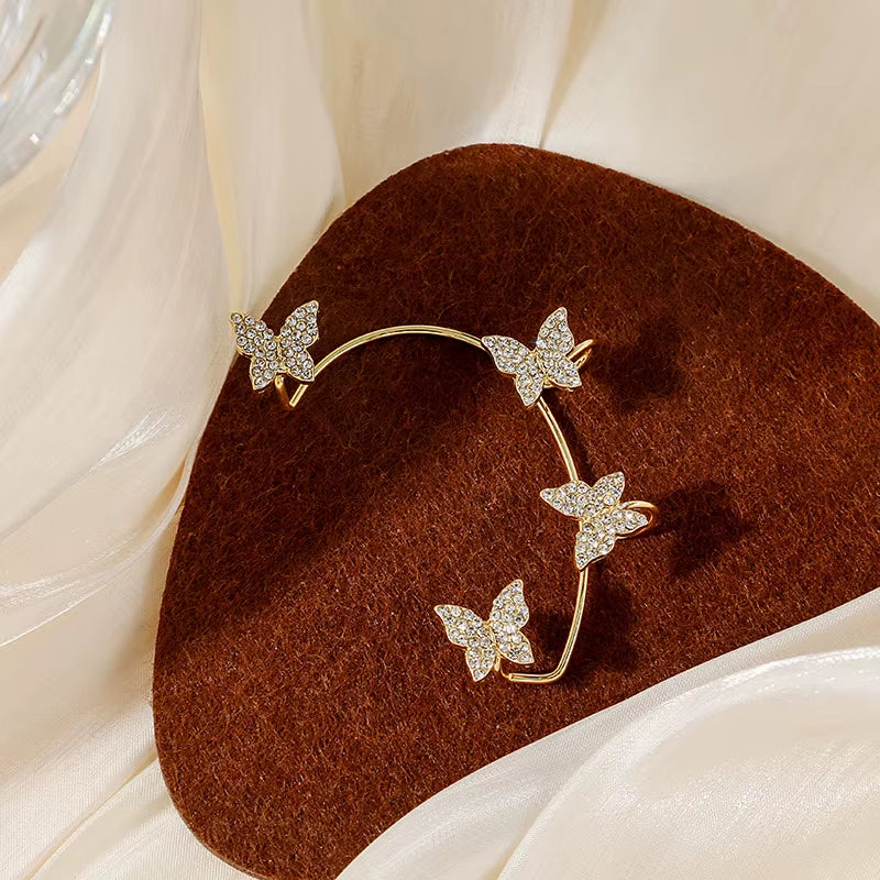 🦋 Luxury Butterfly Clip Earrings – No Piercing Needed