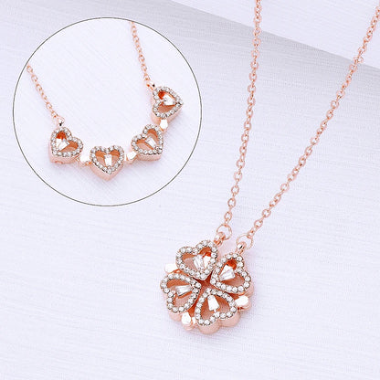 💞 316L Stainless Steel Love Magnetic Clover Necklace – Elegant Bond Jewelry