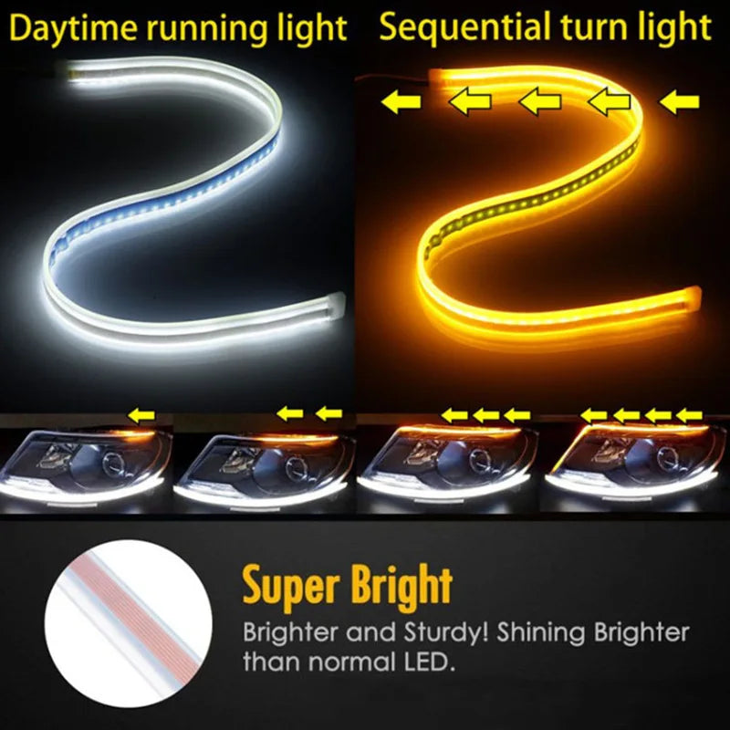 ⚡ DualFlow LED Daytime Running Lights – Sleek, Safe & Stylish on Every Drive 