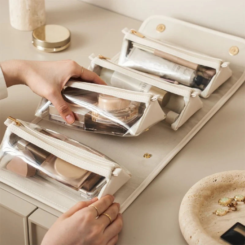 Large Capacity Folding Cosmetic Bag – Waterproof Travel Beauty Organizer