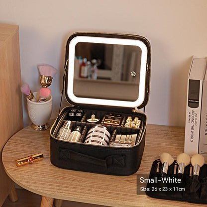 Illuminated Makeup Case – Reflective LED Beauty Organizer for Luxe Glamour 