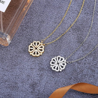 💞 316L Stainless Steel Love Magnetic Clover Necklace – Elegant Bond Jewelry