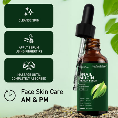 96% Snail Mucin Facial Serum – Moisture & Wrinkle Repair