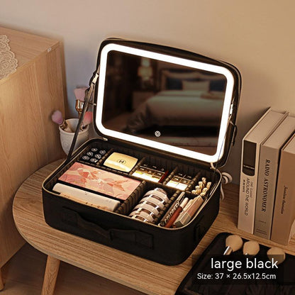 Illuminated Makeup Case – Reflective LED Beauty Organizer for Luxe Glamour 