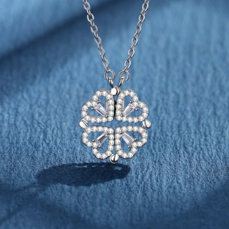 💞 316L Stainless Steel Love Magnetic Clover Necklace – Elegant Bond Jewelry