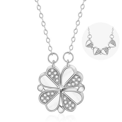 💞 316L Stainless Steel Love Magnetic Clover Necklace – Elegant Bond Jewelry