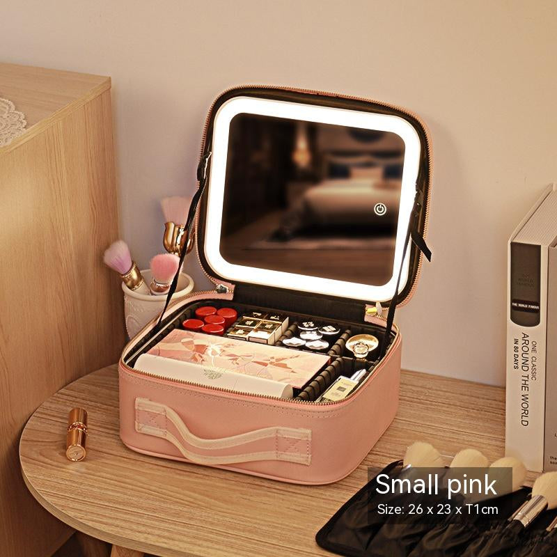 Illuminated Makeup Case – Reflective LED Beauty Organizer for Luxe Glamour 