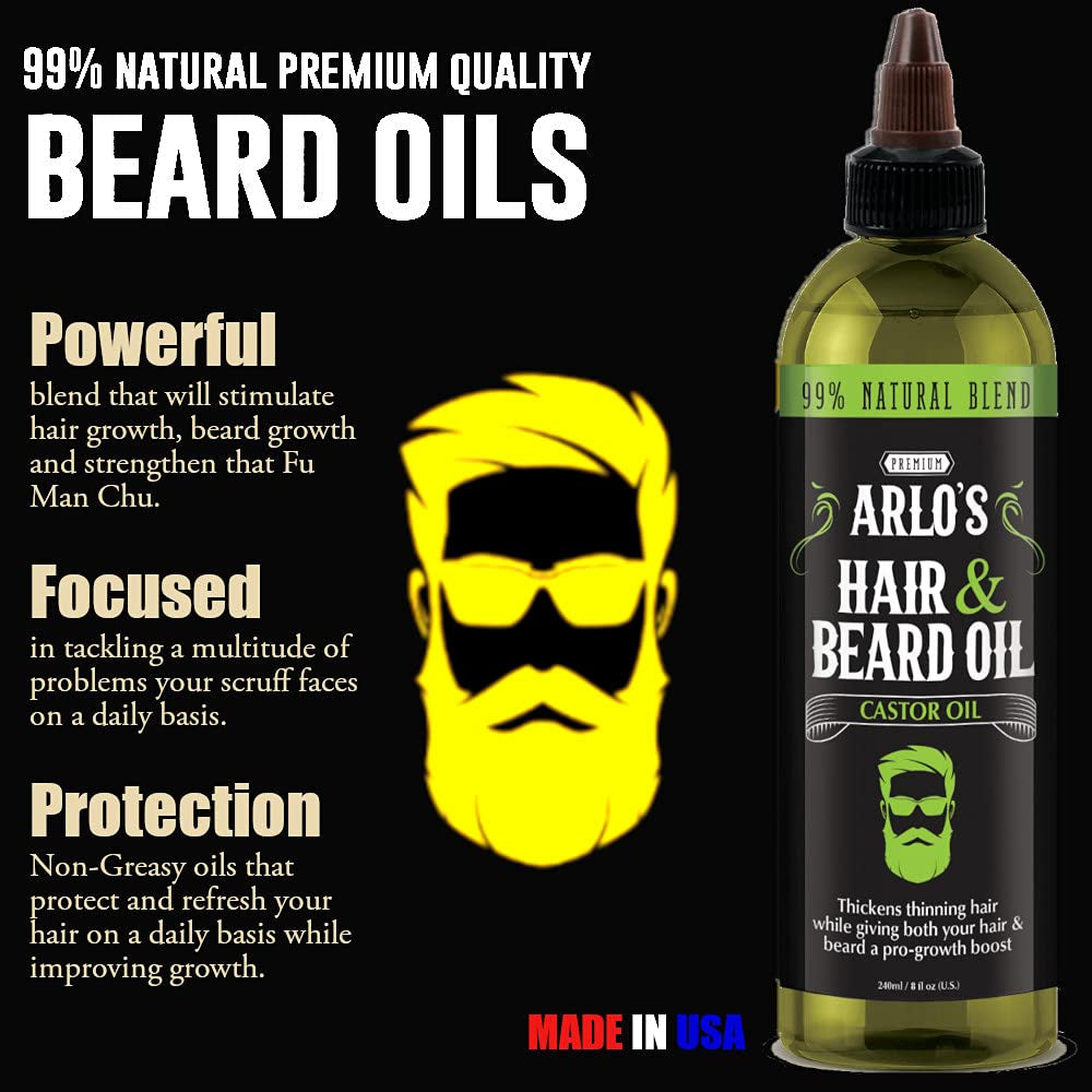Pro-Growth Hair & Beard Oil – 99% Natural Castor Blend (8 oz)