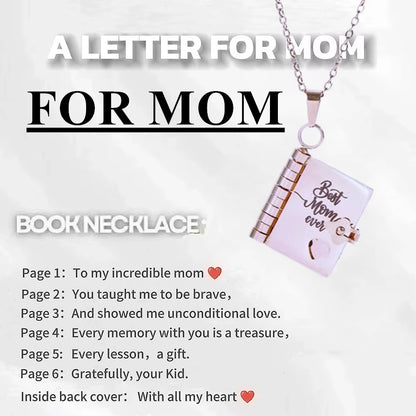 Openable Book Locket Pendant Necklace My Son Daughter Book Necklaces Girl Boy Graduation Jewelry Steel Choker Birthday Gift
