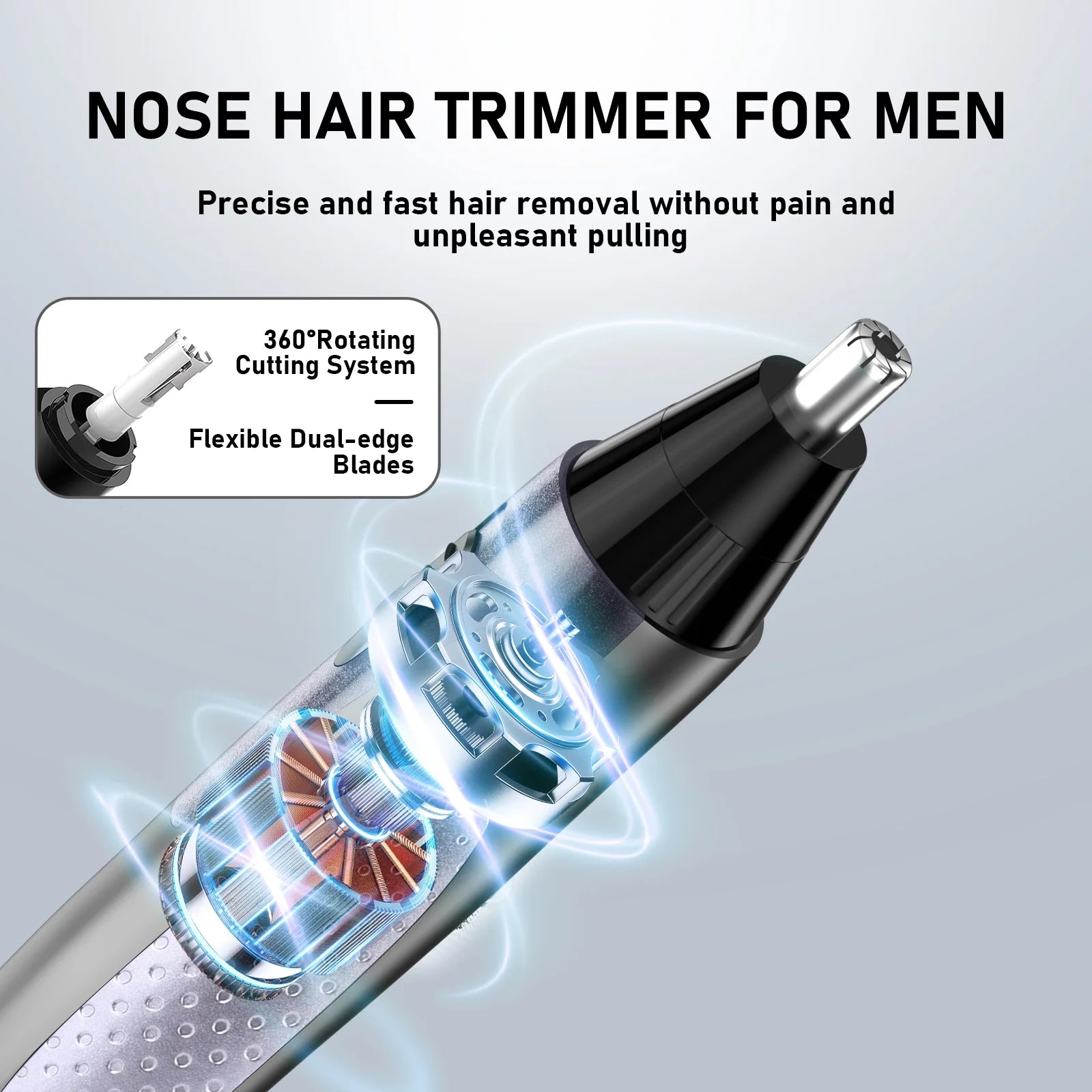 4-in-1 Rechargeable Nose, Beard & Eyebrow Trimmer – Precision Grooming Kit (Waterproof)